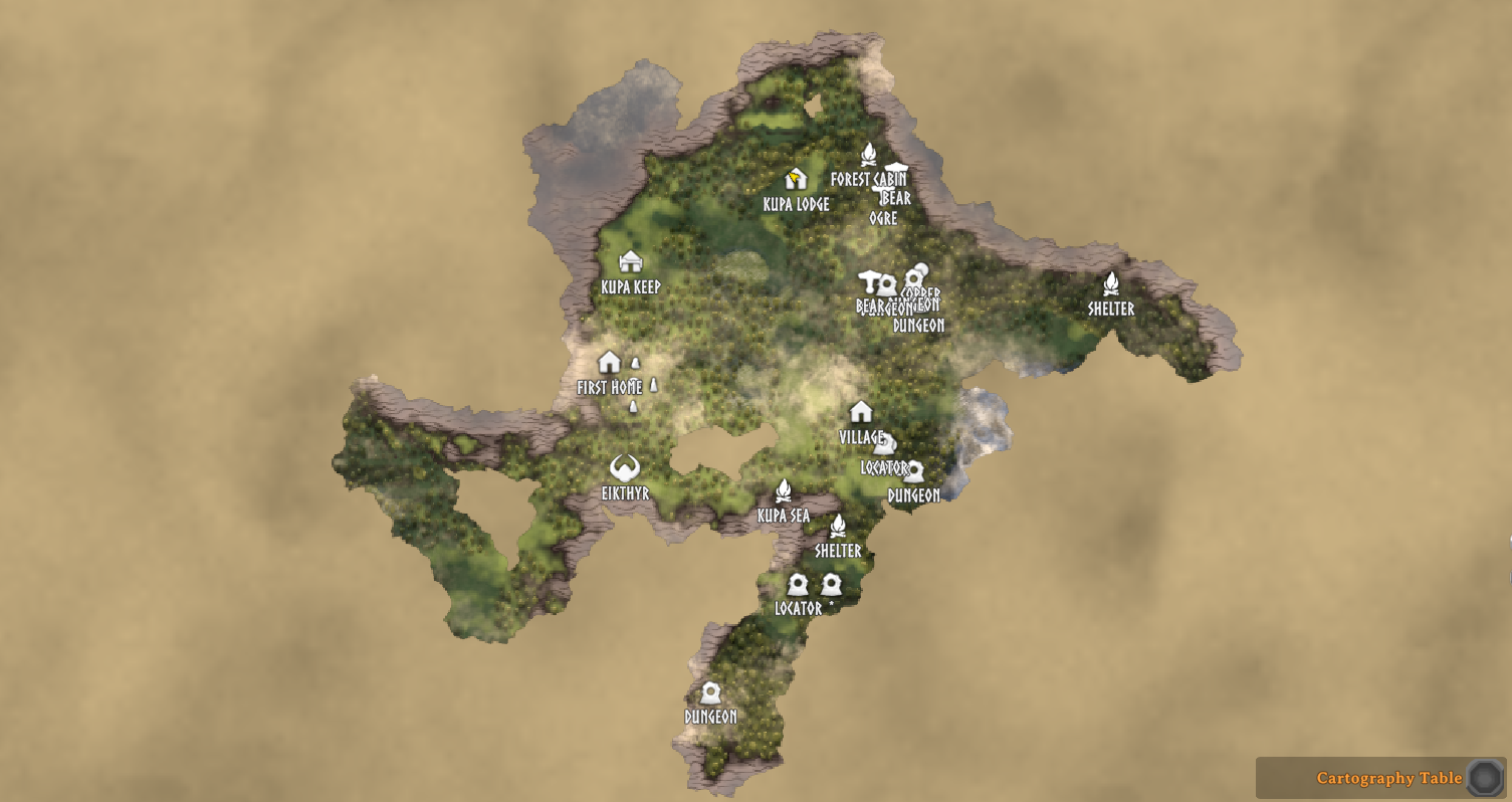Map of the current known world.